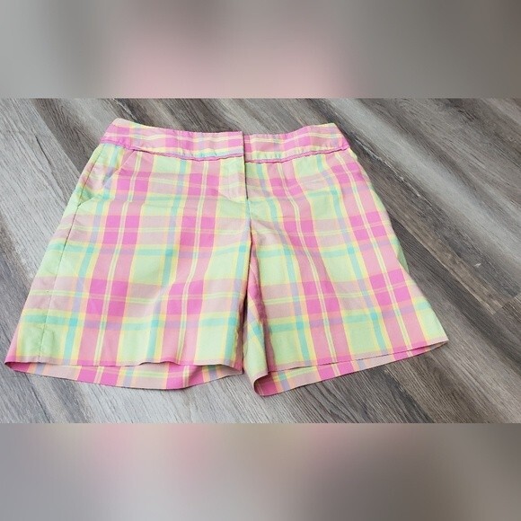Lilly Pulitzer Vintage White Label Plaid Shorts 4 - Picture 1 of 8